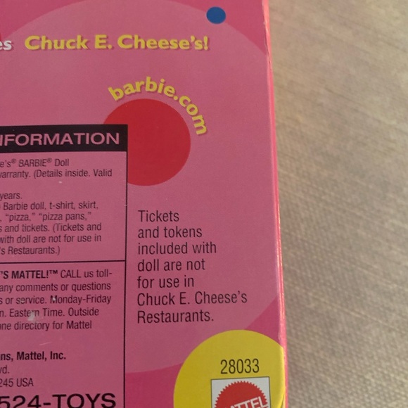 Barbie β’ Vintage Chucky Cheeseβs Barbie Doll β’ Tokens, Tickets, Pizzas Included - Picture 7 of 11